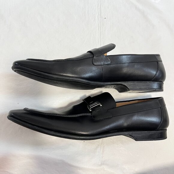 Magnanni slip on shoes Lino Loafer black leather US mens size 15 rubber soles - Picture 6 of 15